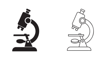 Microscope icon in black and white