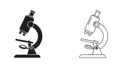 Microscope icon outline and filled style