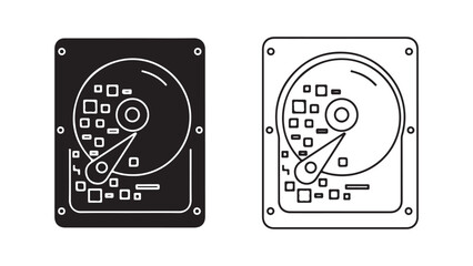 Hard drive outline icon with transparent background