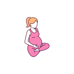 pregnancy yoga a pregnant woman practicing yoga in a comfortable lotus position promoting wellness mindfulness and relaxation perfect for health blogs.