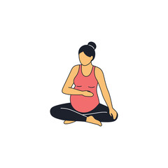 pregnancy yoga expectant mother practices prenatal yoga seated in lotus position at home promoting mindfulness and relaxation perfect for health and wellness campaigns.