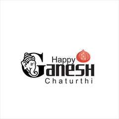 Fototapeta premium Happy Ganesh Chaturthi: In Every Curve of the 'G', the Elephant God Smiles, and Every Modak Offers Sweet Surrender to the Cosmic Child
