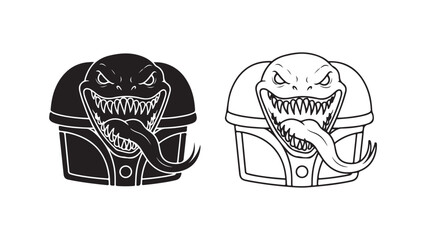 Monster chest with sharp teeth and claws