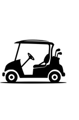 Fototapeta premium Stylish Black and White Golf Cart Logo Design. 