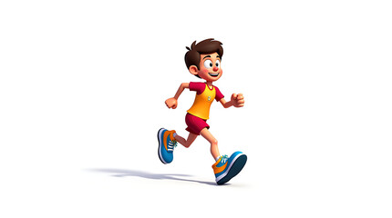 man run fast sport jogging exercise healthy male runner sportswear active lifestyle fitness athlete training marathon fit workout art design illustration watercolor painting drawing white isolated