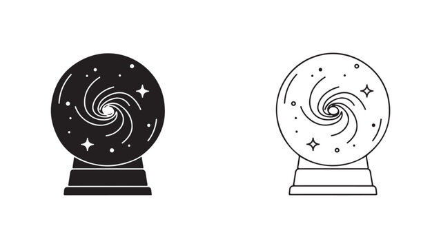 Mystical crystal ball with galaxy swirl