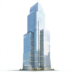 Obraz premium Modern Glass Skyscraper Building Architecture Design Isolated on White Background