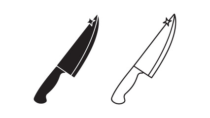 Kitchen knife icon with transparent background