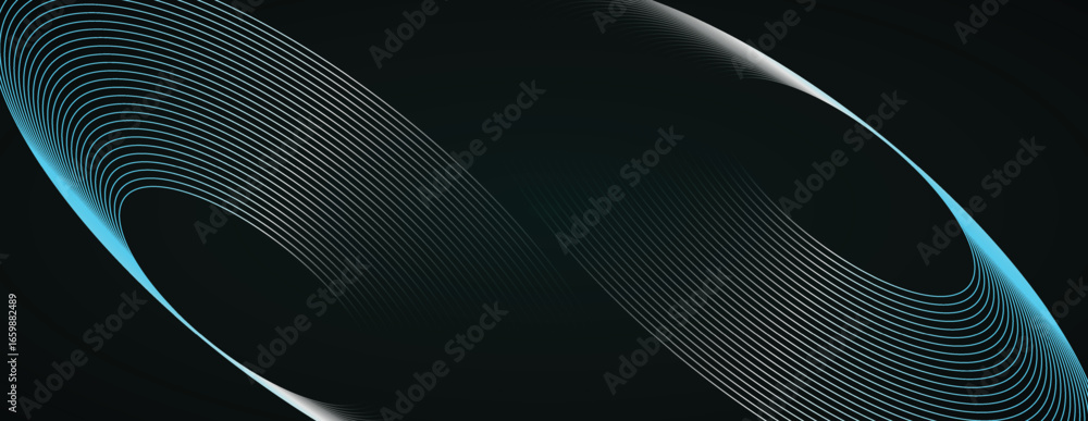 Poster concentric circular lines glowing gradient. abstract background with circular design horizontal bann