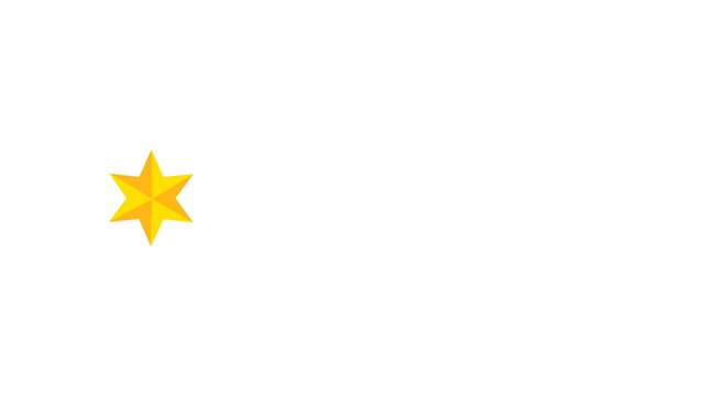 One star rating and feedback animation, 4k customer reviews video and Golden star icon.