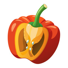 red pepper on a white background