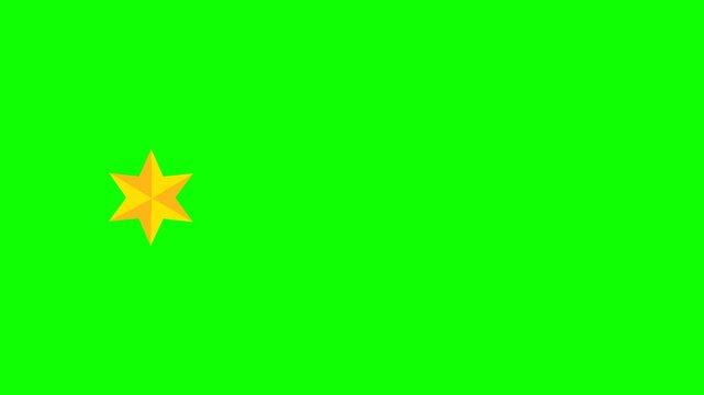  Green screen One star rating and feedback animation, 4k customer reviews video and Golden star icon.