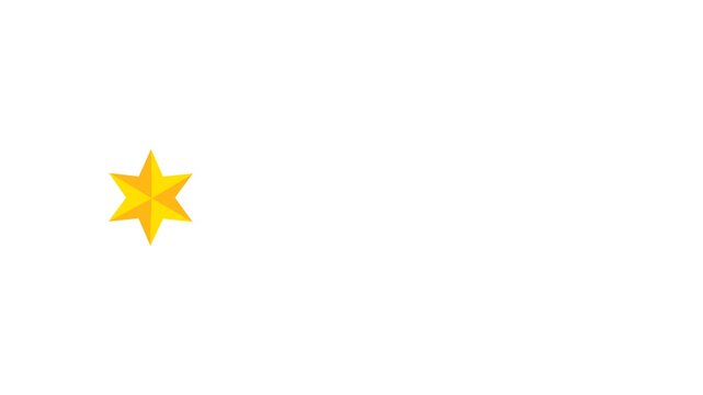 One star rating and feedback animation, 4k customer reviews video and Golden star icon.