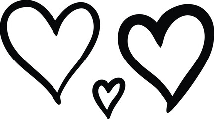 Hand-Drawn Heart Graphics Set – Vector Love Symbols Collection
