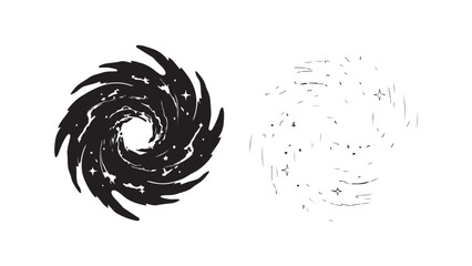 Spiral galaxy with stars and cosmic dust