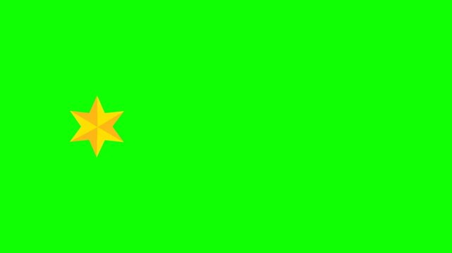  Green screen One star rating and feedback animation, 4k customer reviews video and Golden star icon.