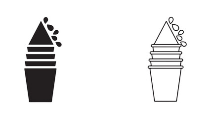 Stacked paper cups with falling confetti