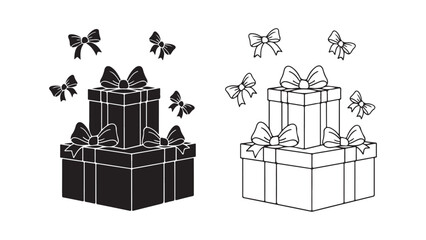 Stacked presents with bows for holiday celebration