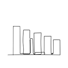 continuous line drawing graph data bar illustration