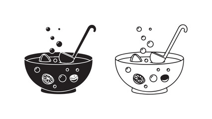 Stirring bowl with fruit and bubbles