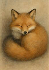 Obraz premium Serene fox in slumber