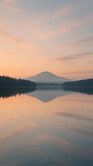 Naklejka premium Serene lake at sunset.