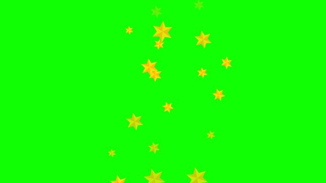 Twinkling star motion graphics with green screen background,Twinkling stars animation, white cartoon, flat, vector, doodles style stars blinking effects. 4k 