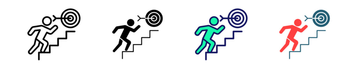 Career Goal Tracker  Icon Set Multiple Style Collection