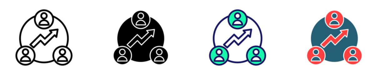 Team Support  Icon Set Multiple Style Collection