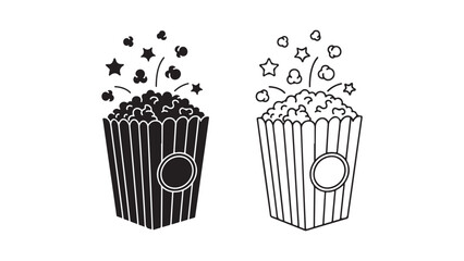 Popcorn bucket with stars and confetti