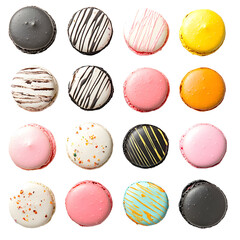 Obraz premium Vibrant Assortment of Colorful Macarons in Close-up Photography