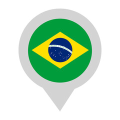 Brazil flag location icon vector