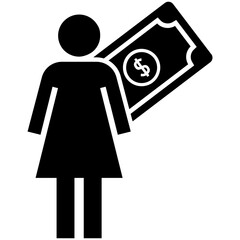 Women with dollar sign icon