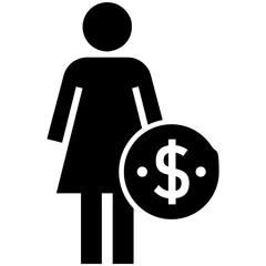 Women with dollar icon