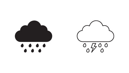 Rain cloud icon with transparent background