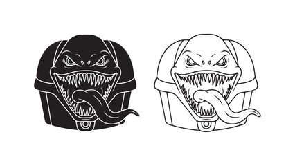 Venom symbiote head outline and filled versions