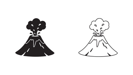 Volcano eruption icon with transparent background