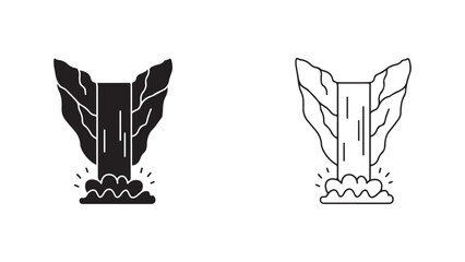 Waterfall icon with transparent background