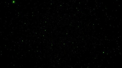 4K 3D Loop glow green star particles  space travel in outer space science fiction abstract background. Green star particles  spce galaxy travel abstract digital animation in deep space.
