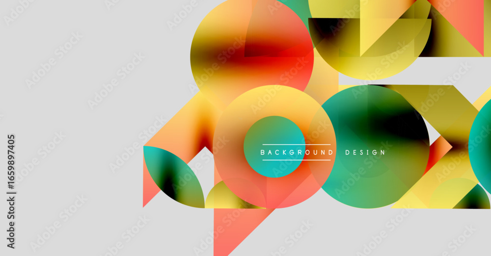Aufkleber abstract colorful shapes overlap, creating dynamic visual texture. gradient hues blend, forming mode