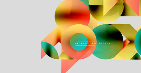 Obraz premium Abstract colorful shapes overlap, creating dynamic visual texture. Gradient hues blend, forming modern background design.