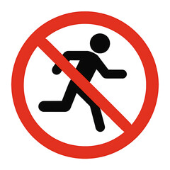 No running allowed sign with person silhouette