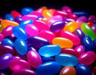 Luminous Glow Neon Soft Jellybeans Background