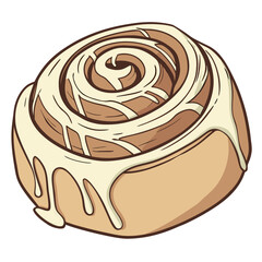A delicious cinnamon roll with icing