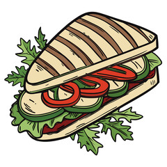 Vegetarian sandwich with fresh vegetables