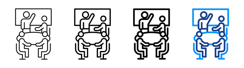Meeting Icon Different Style Outline Collection Set