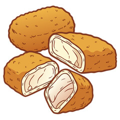 Illustration of fried chicken nuggets