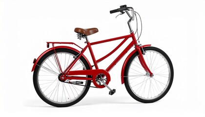 Fototapeta premium red bicycle on white background
