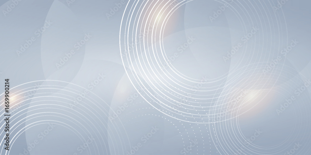 Poster abstract gray and white gradient background with white lines moving in circles. modern and futuristi