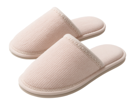 Chenille scuff slippers with decorative stitching and open back